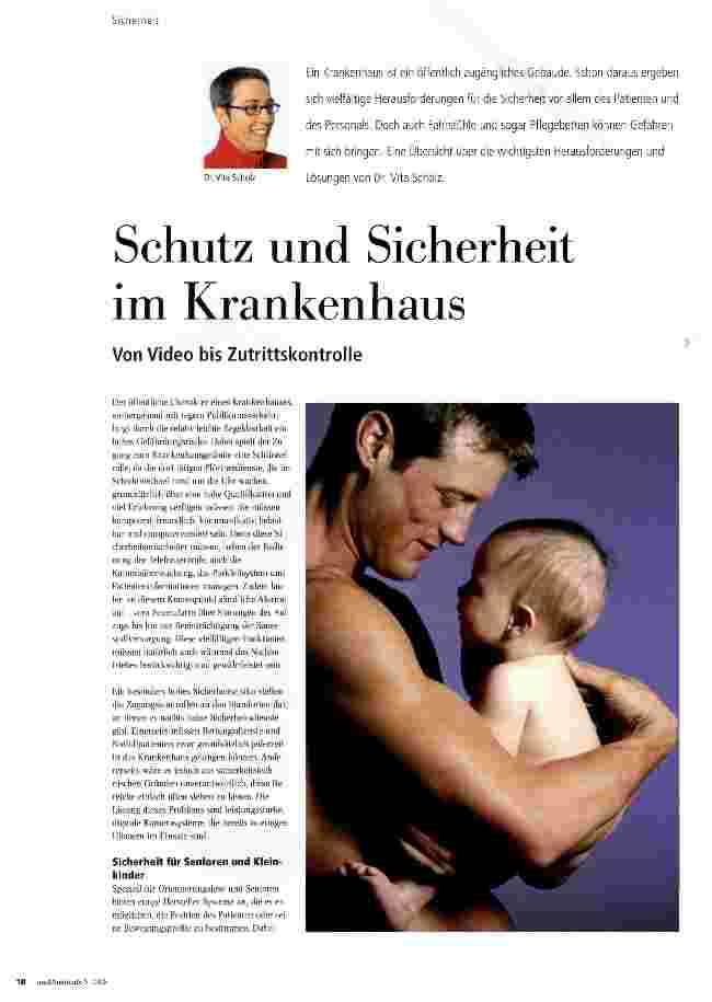 Vorschauseite 1: Schutz und Sicherheit im KrankenhausVon Video bis Zutrittskontrolle
