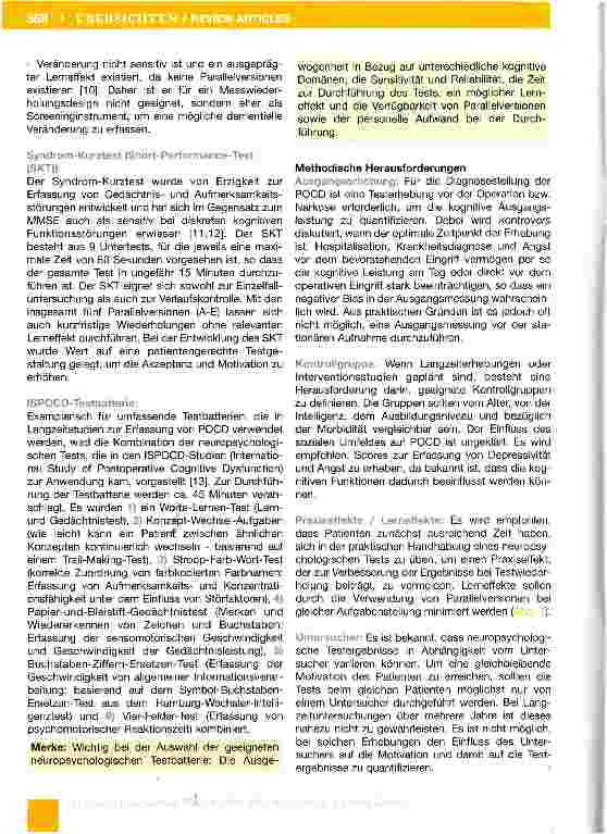 Vorschauseite 3: Postoperative kognitive Dysfunktion