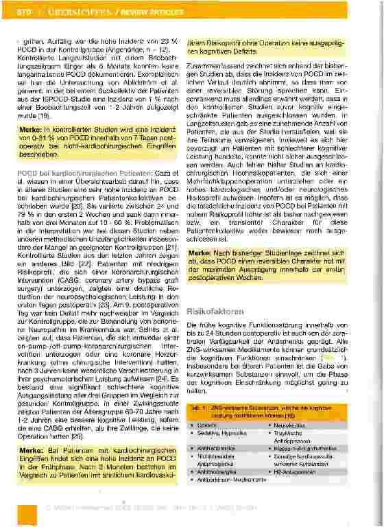 Vorschauseite 5: Postoperative kognitive Dysfunktion