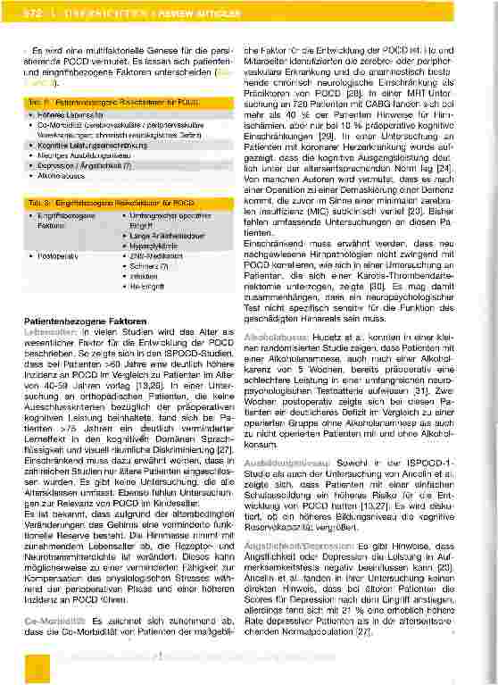 Vorschauseite 6: Postoperative kognitive Dysfunktion