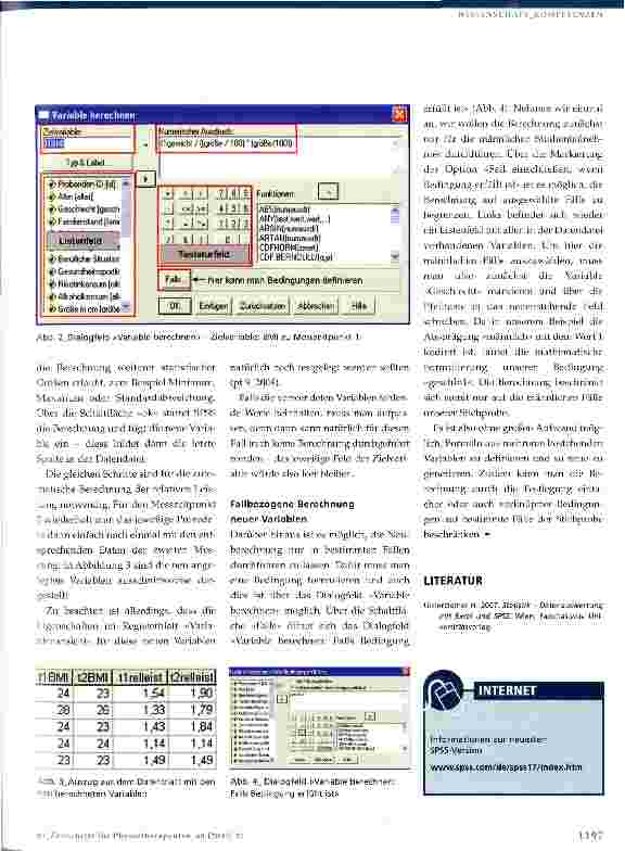 Vorschauseite 2: Umgang mit Statistikprogrammen