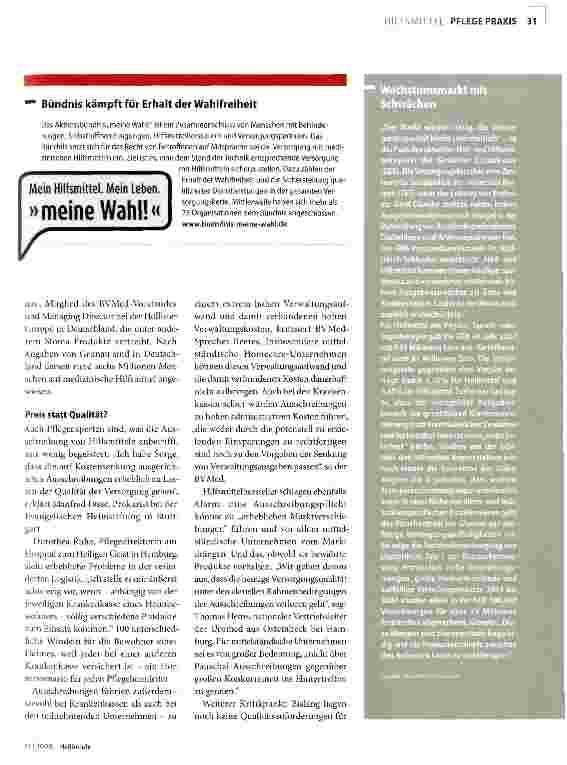 Vorschauseite 3: Kritik an Ausschreibungspraxis bei Hilfsmitteln