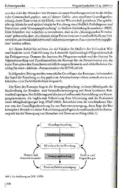 Vorschauseite 2: Institut für Forschung und Transfer in der Pflege und Behandlung von Menschen mit Demenz: Konzept