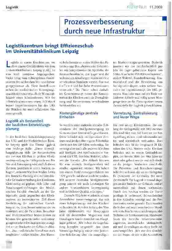 Vorschauseite 1: Prozessverbesserung durch neue Infrastruktur