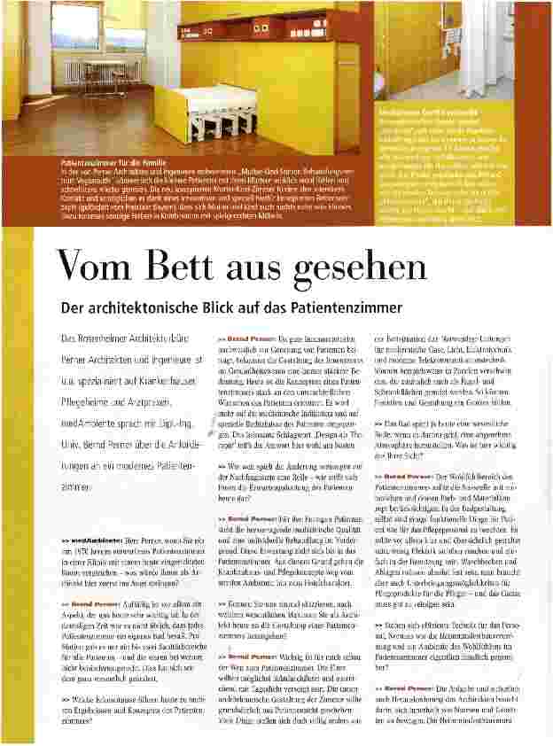 Vorschauseite 1: Vom Bett aus gesehenDer architektonische Blick auf das Patientenzimmer