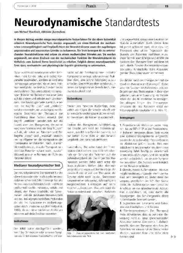 Vorschauseite 1: Neurodynamische Standardtests