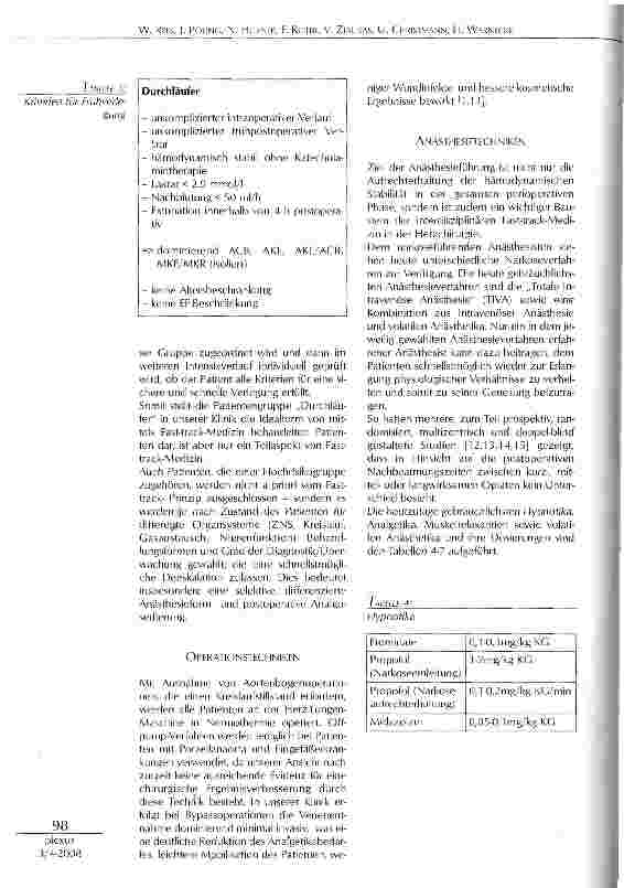 Vorschauseite 3: FAST-TRACK-MEDIZIN IN DER HERZCHIRURGIE