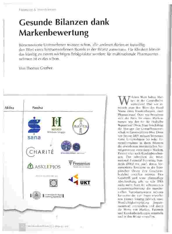 Vorschauseite 1: Gesunde Bilanzen dank Markenbewertung