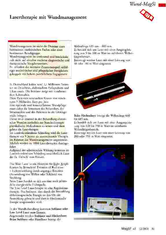 Vorschauseite 1: Lasertherapie mit Wundmanagement