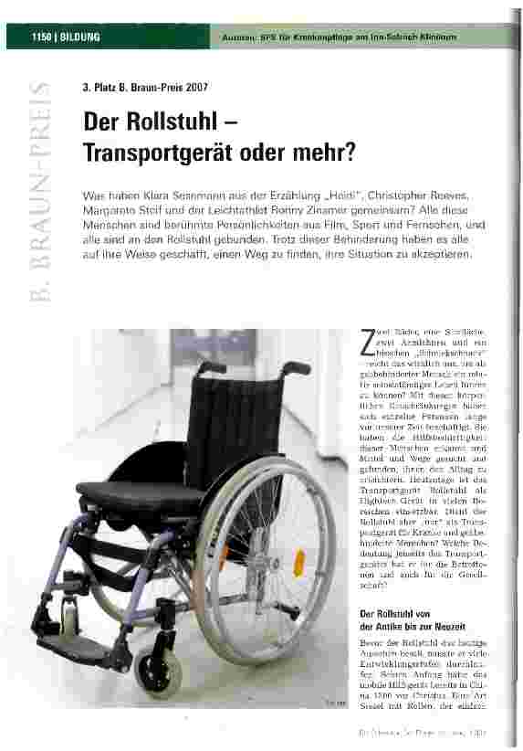 Vorschauseite 1: Der Rollstuhl -Transportgerät oder mehr?