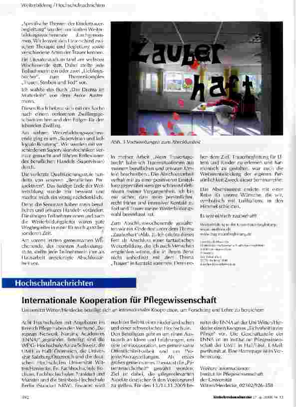 Vorschauseite 2: Ein zauberhaftes JahrWeiterbildung in der Kindertrauerbegleitung