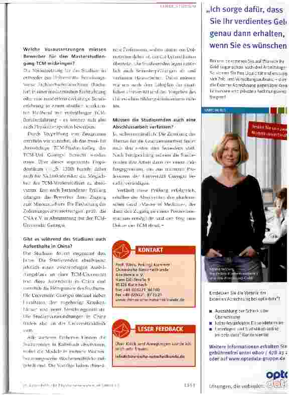 Vorschauseite 3: Masterstudium TCMIm Gespräch: Dietmar G. Kummer