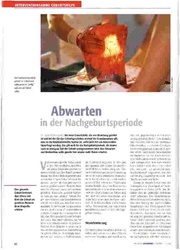 Vorschauseite 1: Abwarten in der Nachgeburtsperiode