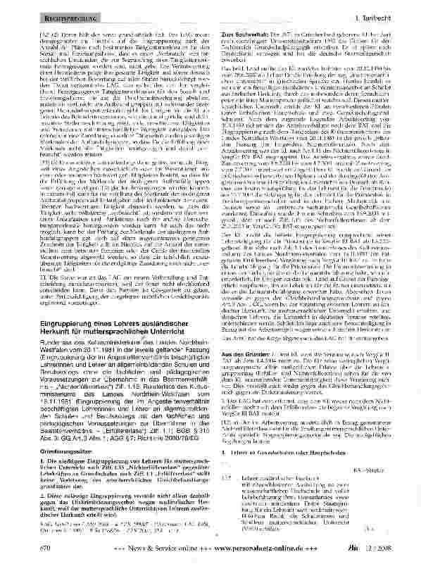 Vorschauseite 3: Eingruppierung einer Heimleiterin