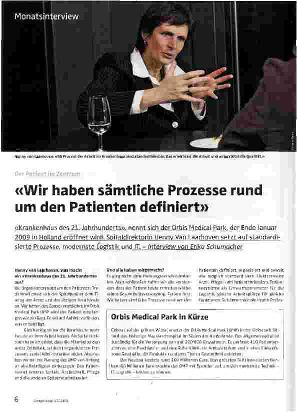 Vorschauseite 1: Wir haben sämtliche Prozesse rund um den Patienten definiert