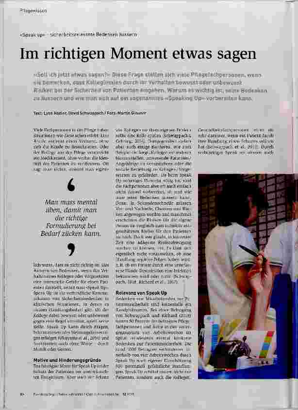Vorschauseite 1: Im richtigen Moment etwas sagen