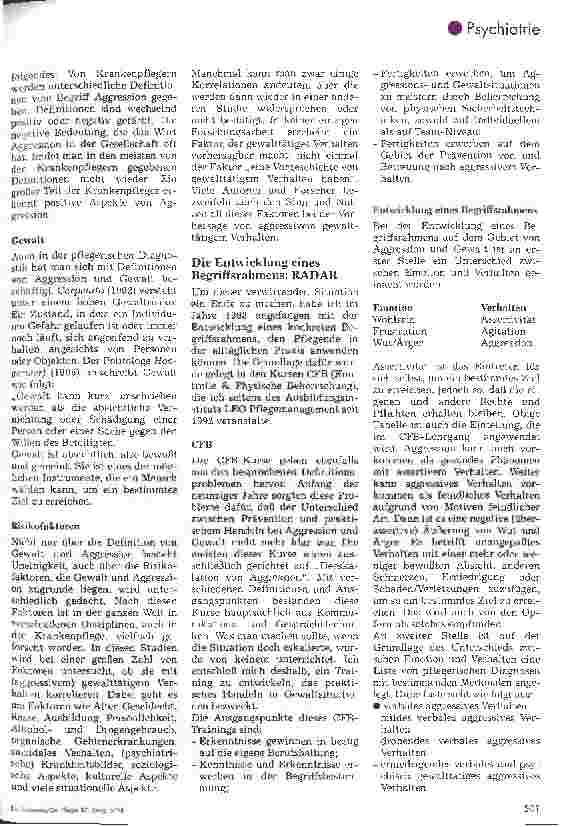 Vorschauseite 2: Aggression und Gewalt in der Pflege Die RADAR-Methode