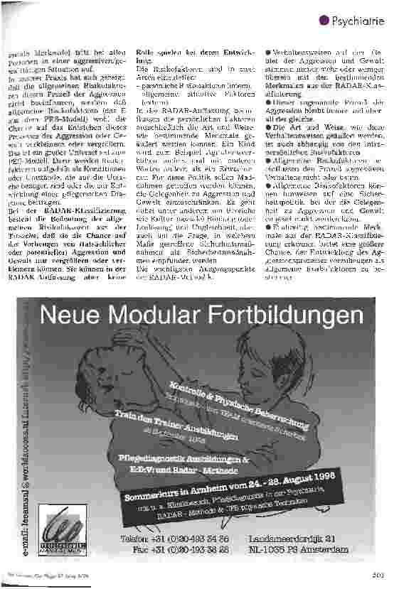 Vorschauseite 4: Aggression und Gewalt in der Pflege Die RADAR-Methode