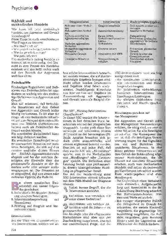 Vorschauseite 5: Aggression und Gewalt in der Pflege Die RADAR-Methode