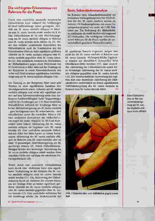Vorschauseite 2: Training des M. vastus medialis: Was bringt die Hüftadduktion?