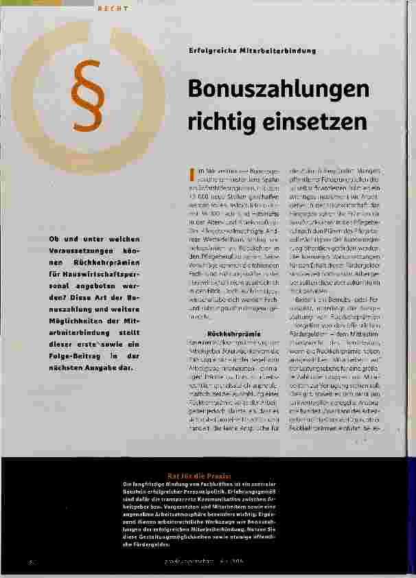 Vorschauseite 1: Bonuszahlungen richtig einsetzen