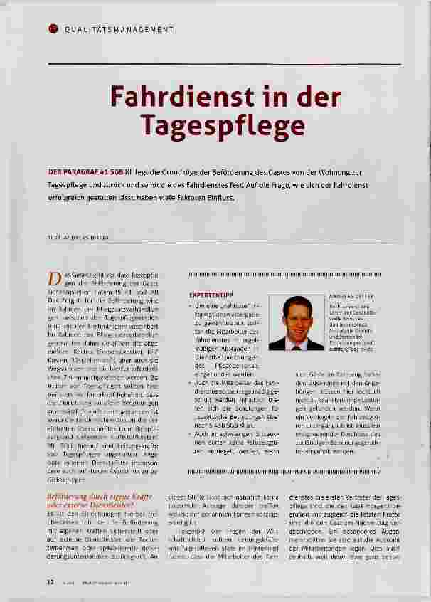 Vorschauseite 1: Fahrdienst in der Tagespflege