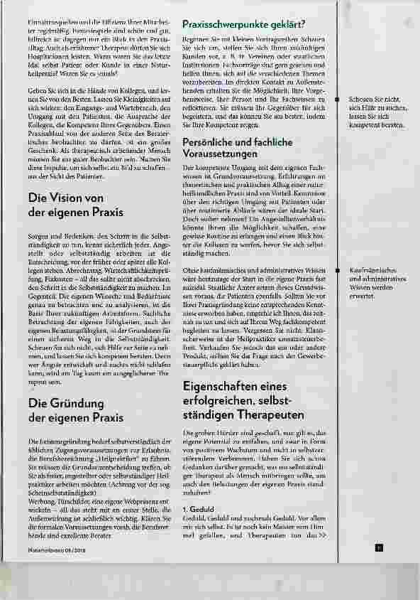Vorschauseite 2: Der Weg in die eigene Praxis