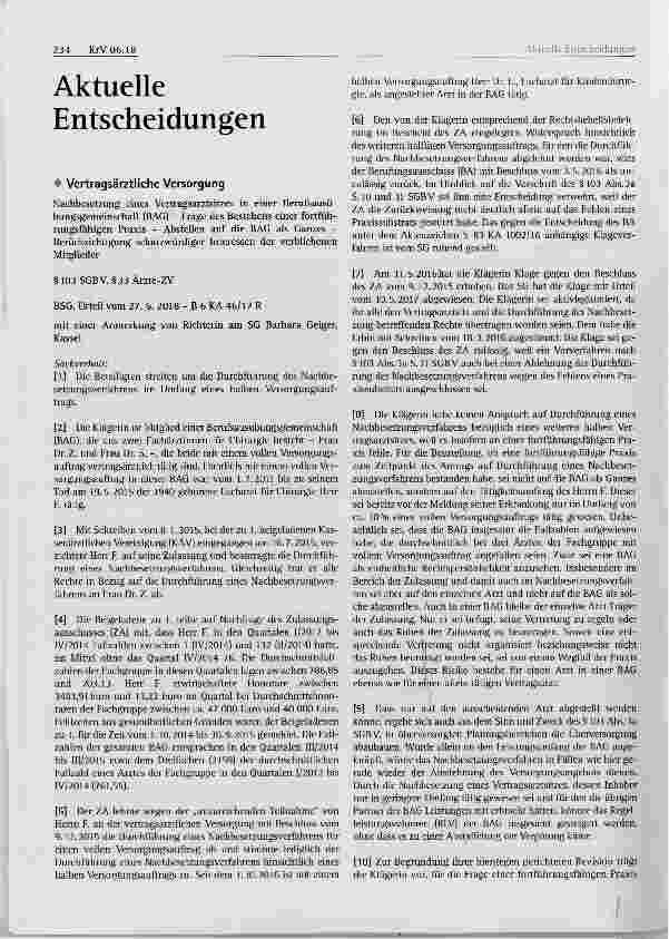 Vorschauseite 1: Vertragsärztliche Versorgung