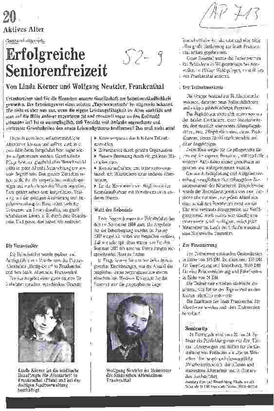 Vorschauseite 1: Erfolgreiche Seniorenfreizeit
