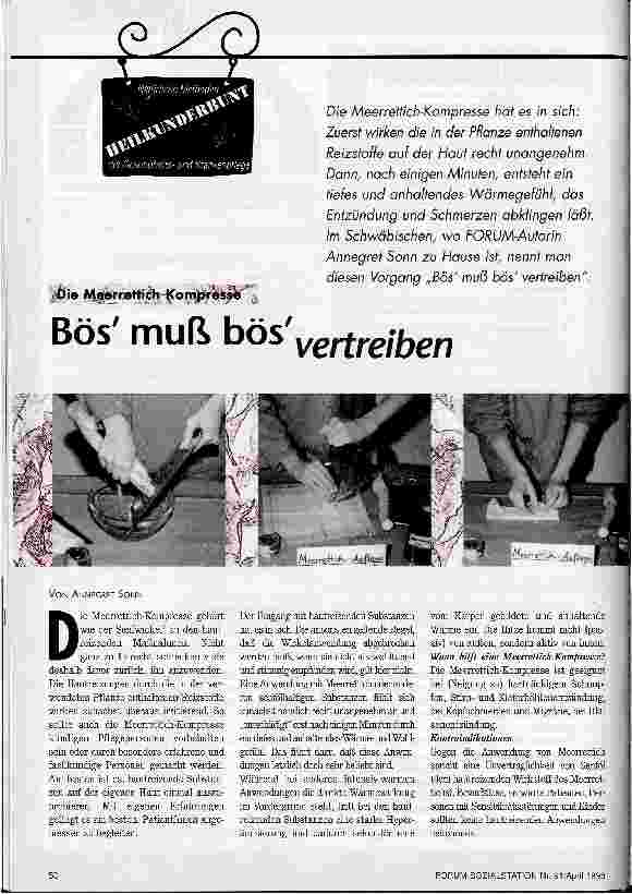 Vorschauseite 1: Bös muß bös vertreiben Die Meerrettich-Kompresse