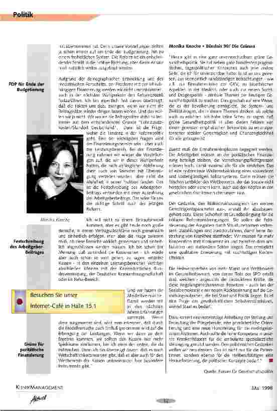 Vorschauseite 3: Gesundheitspolitik im Blickpunkt der Parteien