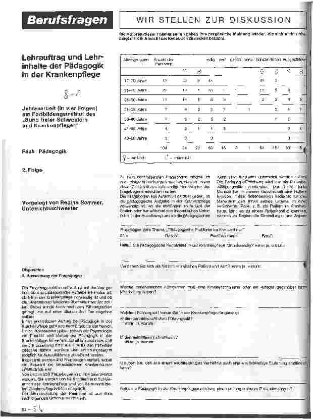 Vorschauseite 1: Lehrauftrag und Lehrinhalte der Pädagogik in der Krankenpflege Fach Pädagogik // 2. Folge