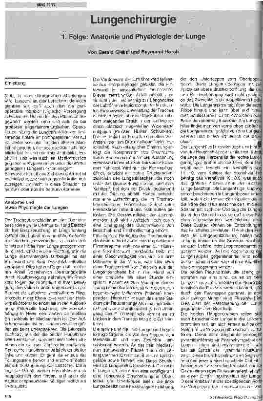 Vorschauseite 1: Lungenchirurgie 1. Folge: Anatomie und Physiologie der Lunge