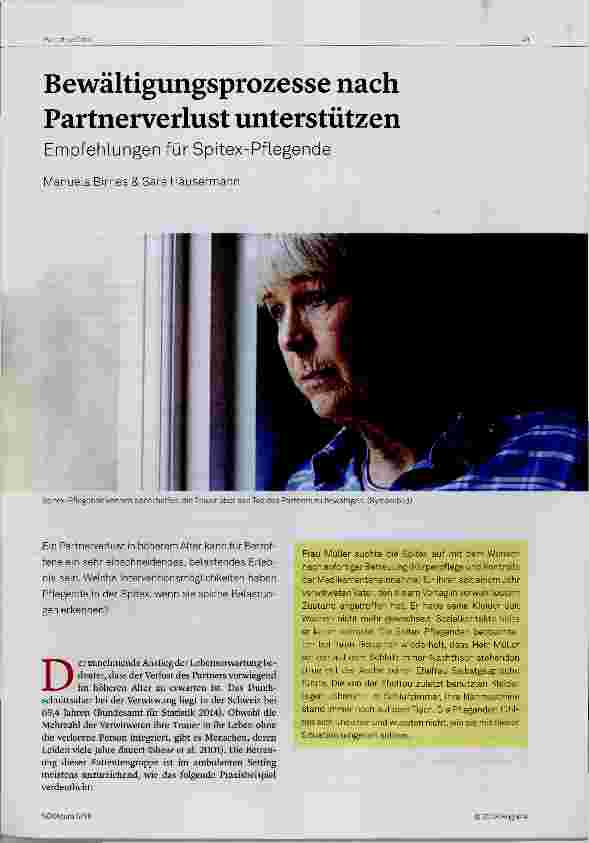 Vorschauseite 1: Bewältigungsprozesse nach Partnerverlust unterstützen