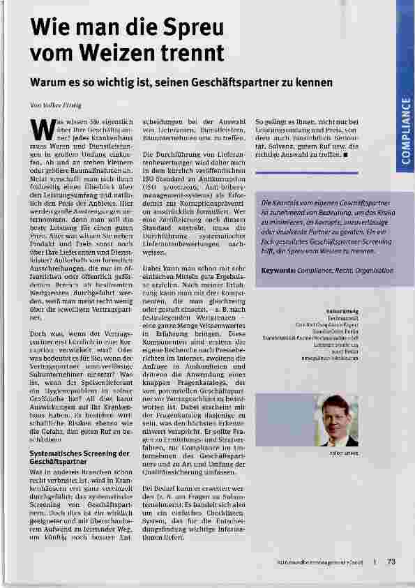 Vorschauseite 1: Wie man die Spreu vom Weizen trennt