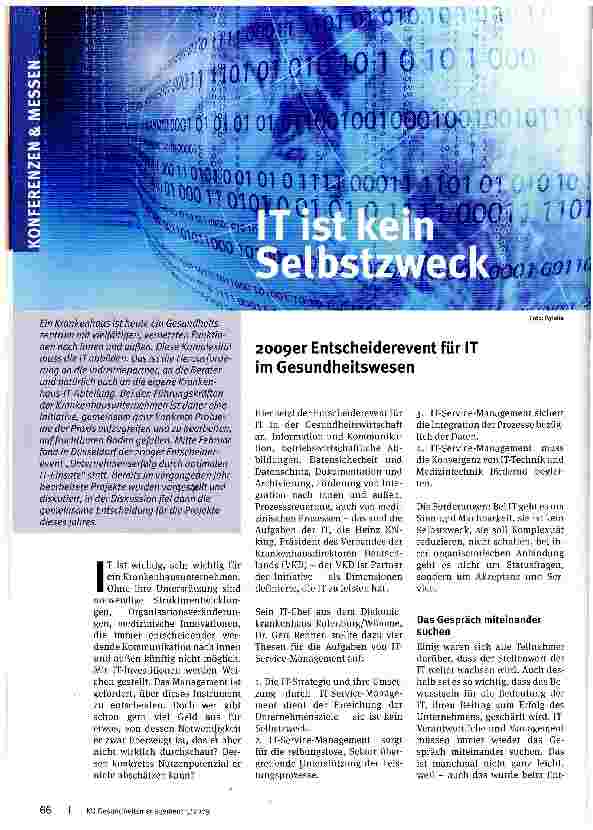Vorschauseite 1: IT ist kein Selbstzweck