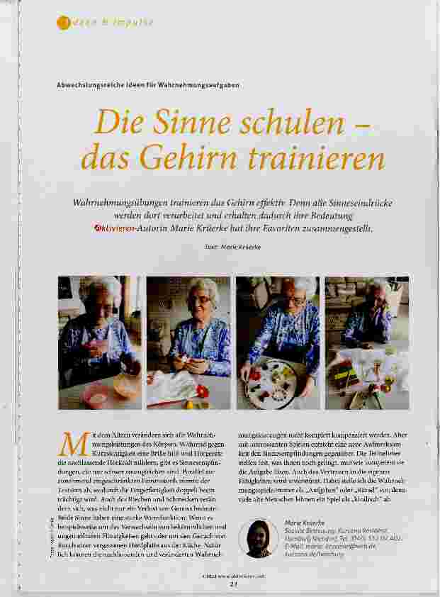 Vorschauseite 1: Die Sinne schulen - das Gehirn trainieren