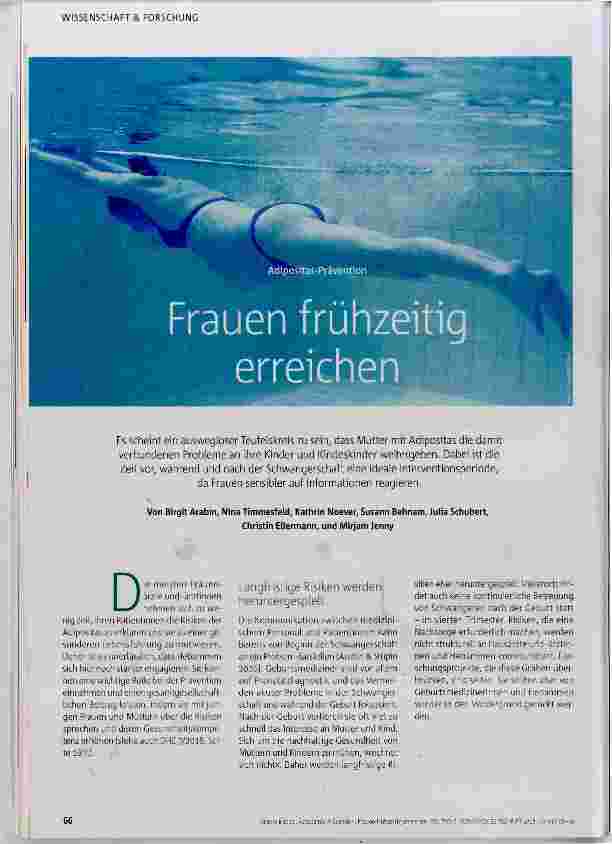 Vorschauseite 1: Frauen frühzeitig erreichen