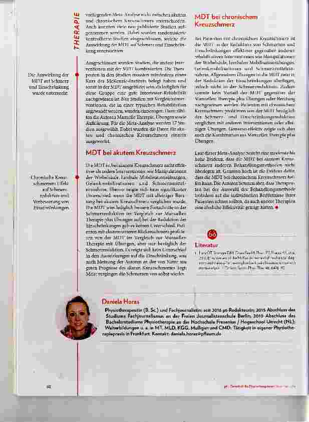 Vorschauseite 2: Wie effektiv ist McKenzie bei Kreuzschmerz?