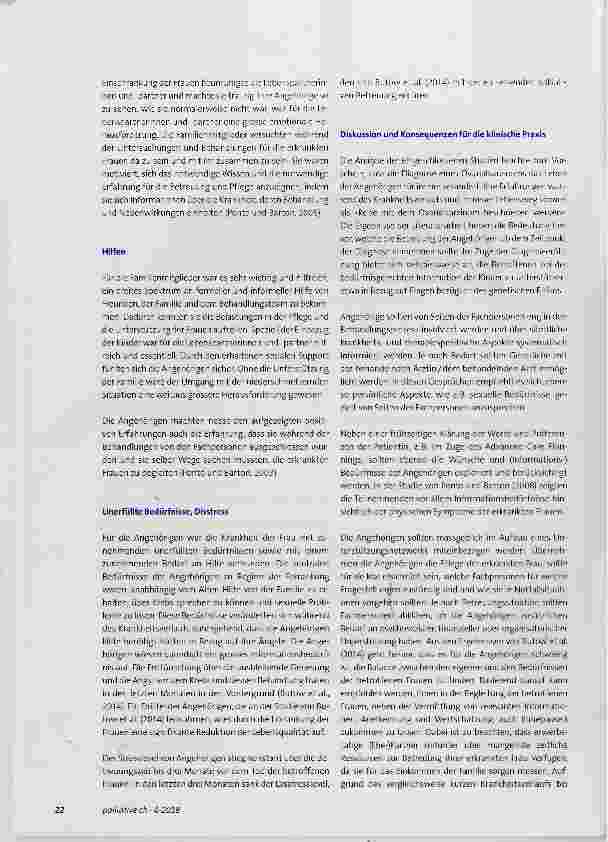 Vorschauseite 3: Erfahrungen von Angehörigen von Frauen mit einem metastasierten Ovarialkarzinom die Bedeutung ihrer Erfahrungen und Konsequenzen für die klinische Praxis