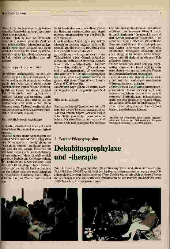Vorschauseite 1: 3. Essener Pflegesymposion Dekubitusprophylaxe und -therapie