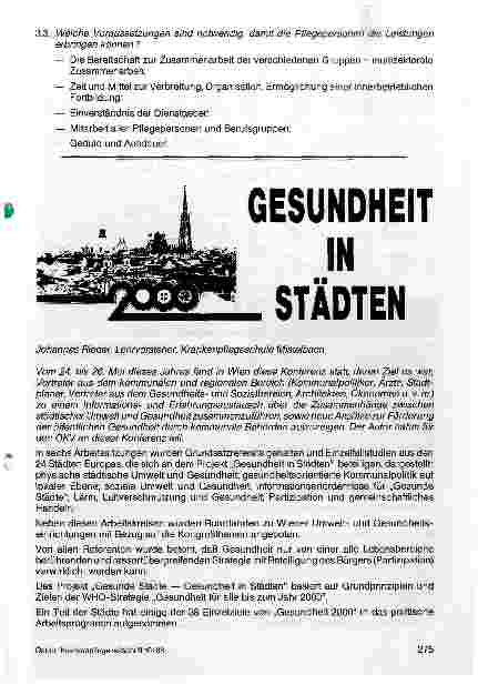 Vorschauseite 4: Gesundheit 2000 Analyse zu Ziel 16: Positives Gesundheitsverhalten
