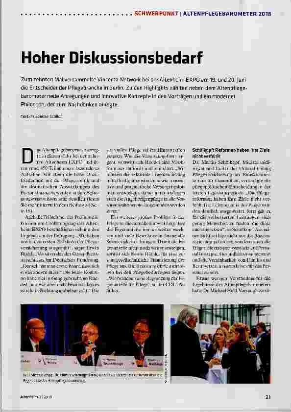 Vorschauseite 1: Hoher Diskussionsbedarf