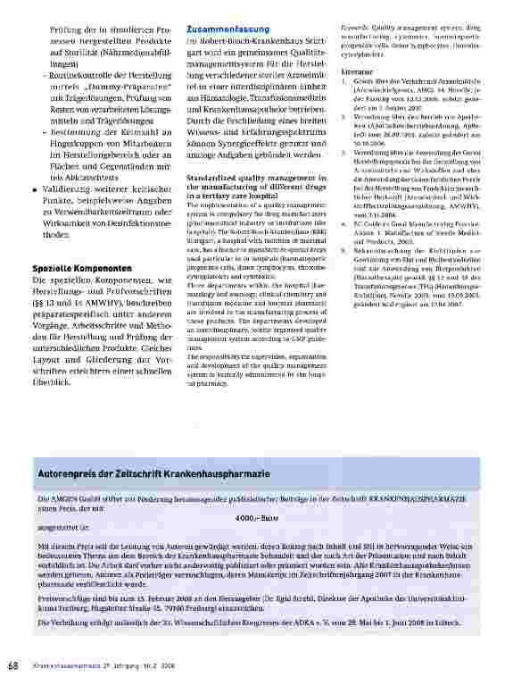 Vorschauseite 4: Krankenhauseinheitliches Qualitätsmanagementsystem bei der Herstellung von Arzneimitteln