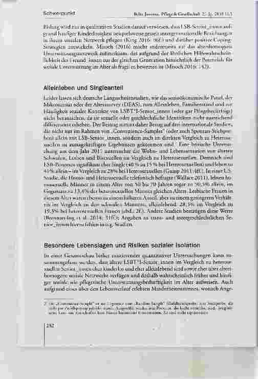 Vorschauseite 5: LSBT*l-SeniorJnnen in der Pflege: Zu Relevanz und Besonderheiten sozialer Netzwerke und der Arbeit mit Angehörigen