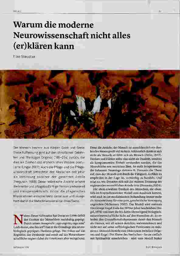 Vorschauseite 1: Warum die moderne Neurowissenschaft nicht alles (er)klären kann
