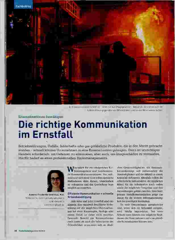 Vorschauseite 1: Die richtige Kommunikation im Ernstfall