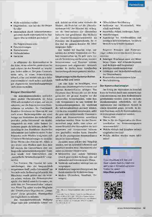 Vorschauseite 2: Die richtige Kommunikation im Ernstfall