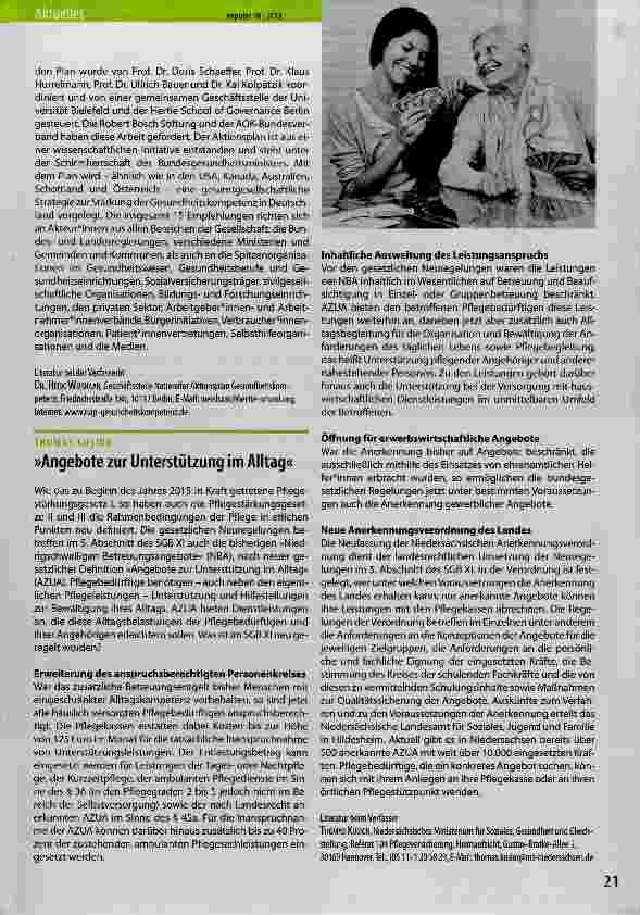 Vorschauseite 2: Expertinnengruppe legt »Nationalen Aktionsplan Gesundheitskompetenz« für Deutschland vor