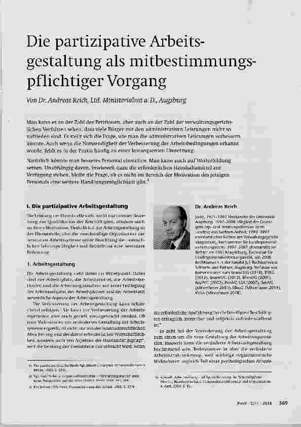 Vorschauseite 1: Die partizipative Arbeitsgestaltung als mitbestimmungspflichtiger Vorgang